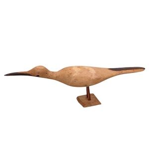 Vintage Mid Century‎ Modern Hand Carved Shorebird Wood Sculpture Display Decoy